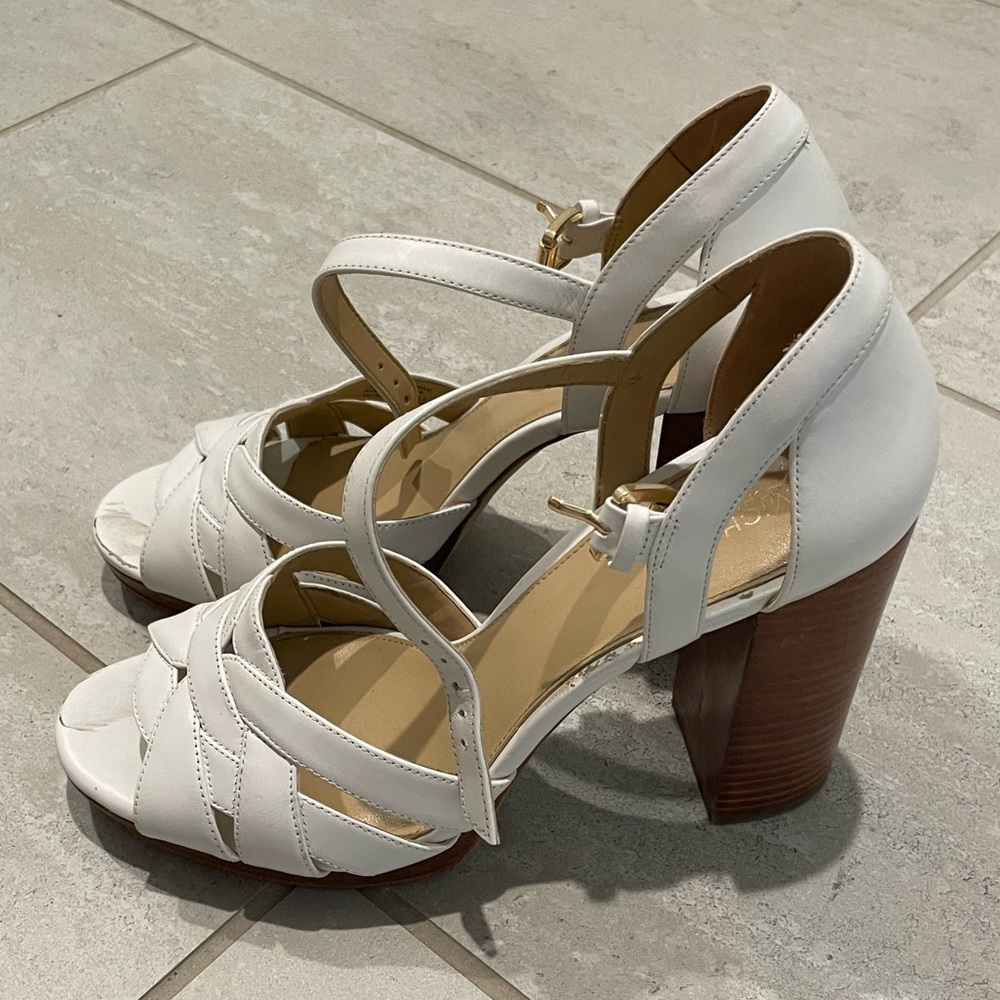 Michael Kors white heels. Size 9M